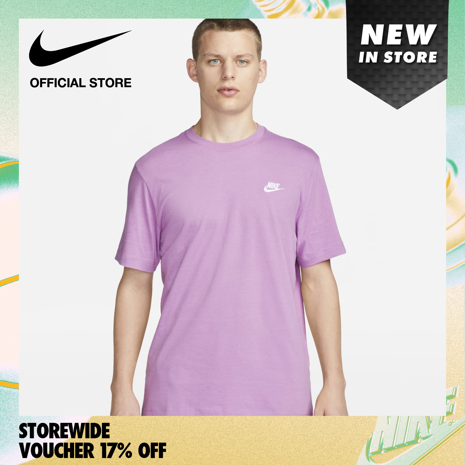 Nike Men's Sportswear Club T-Shirt - Rush Fuchsia