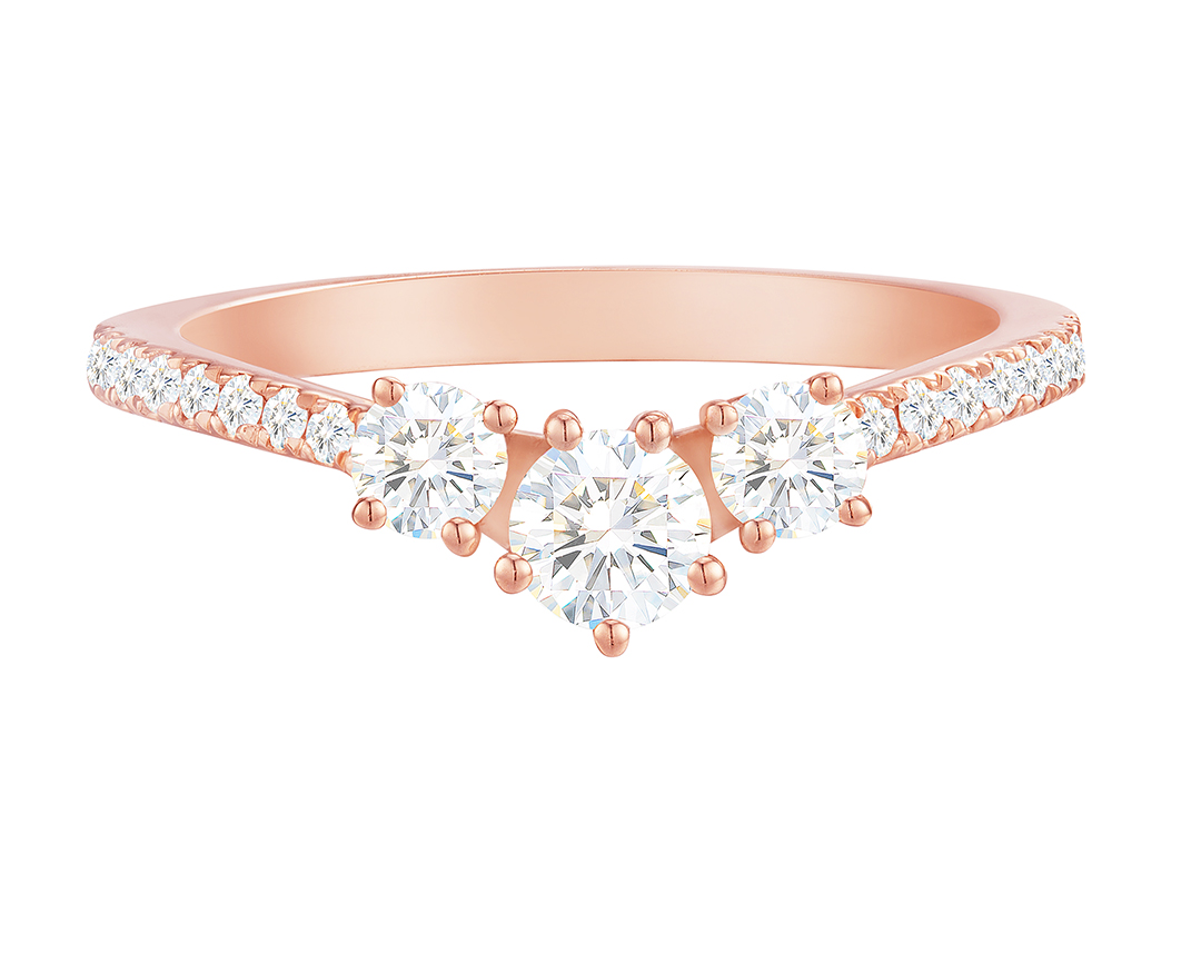 Lee Hwa Jewellery 18K Rose Gold Ring with Diamonds