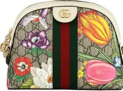 Gucci Ophidia flora Camera handbag Wallet Italy Pink Box Leather White Flower NW